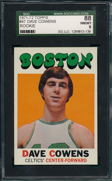 1971-72 Topps BSKT #47 Dave Cowens SGC 88 *Rookie*