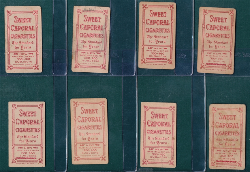 1909-1911 T206 Lot of (8) Sweet Caporal Cigarettes Series 460 W/ Ruelbach