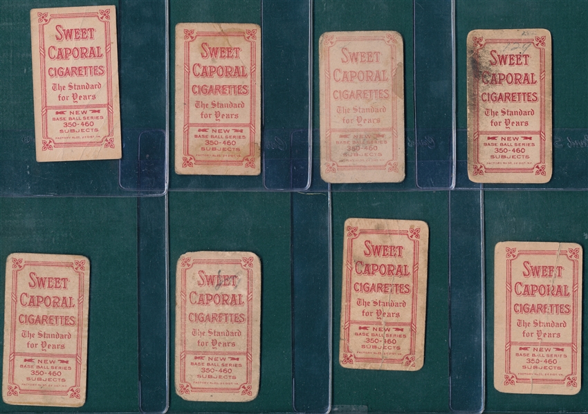 1909-1911 T206 Lot of (8) Sweet Caporal Cigarettes Series 460 W/ Magee