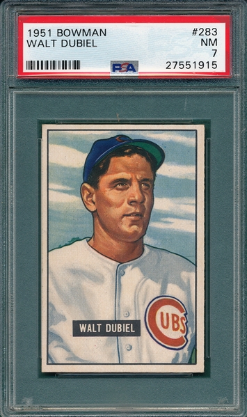1951 Bowman #283 Walt Dubiel PSA 7 *High #*