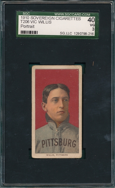 1909-1911 T206 Willis, Portrait, Sovereign Cigarettes SGC 40