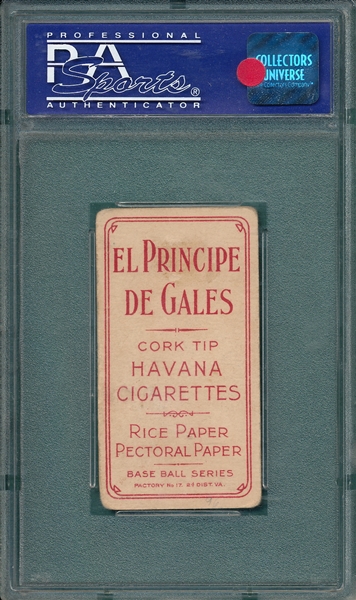1909-1911 T206 Ball, El Principe De Gales Cigarettes PSA 2
