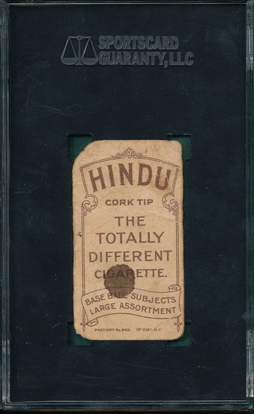 1909-1911 T206 Clarke, J. J., Hindu Cigarettes SGC 10