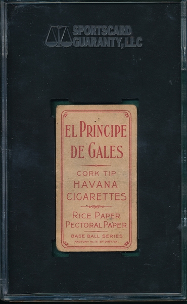 1909-1911 T206 Chase, Portrait, Blue, El Principe De Gales Cigarettes SGC 20