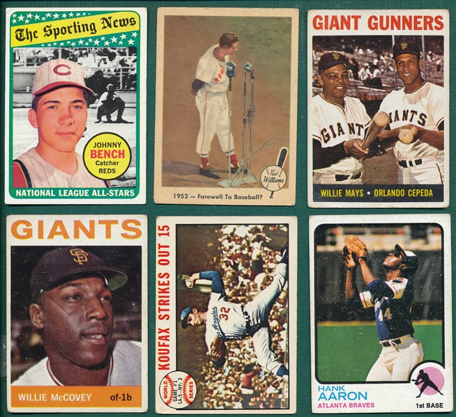 1959-77 Topps Lot of (350) W/ Aaron & Mays