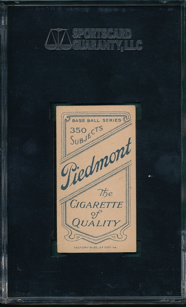 1909-1911 T206 Burchell Piedmont Cigarettes SGC 70