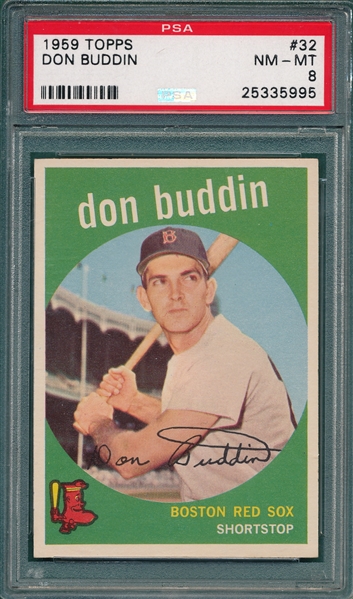 1959 Topps #32 Don Buddin PSA 8