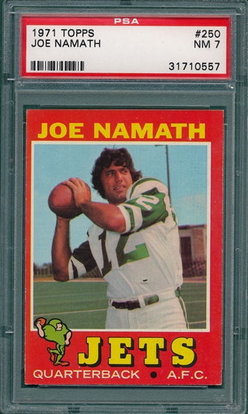 1971 Topps FB #250 Joe Namath PSA 7
