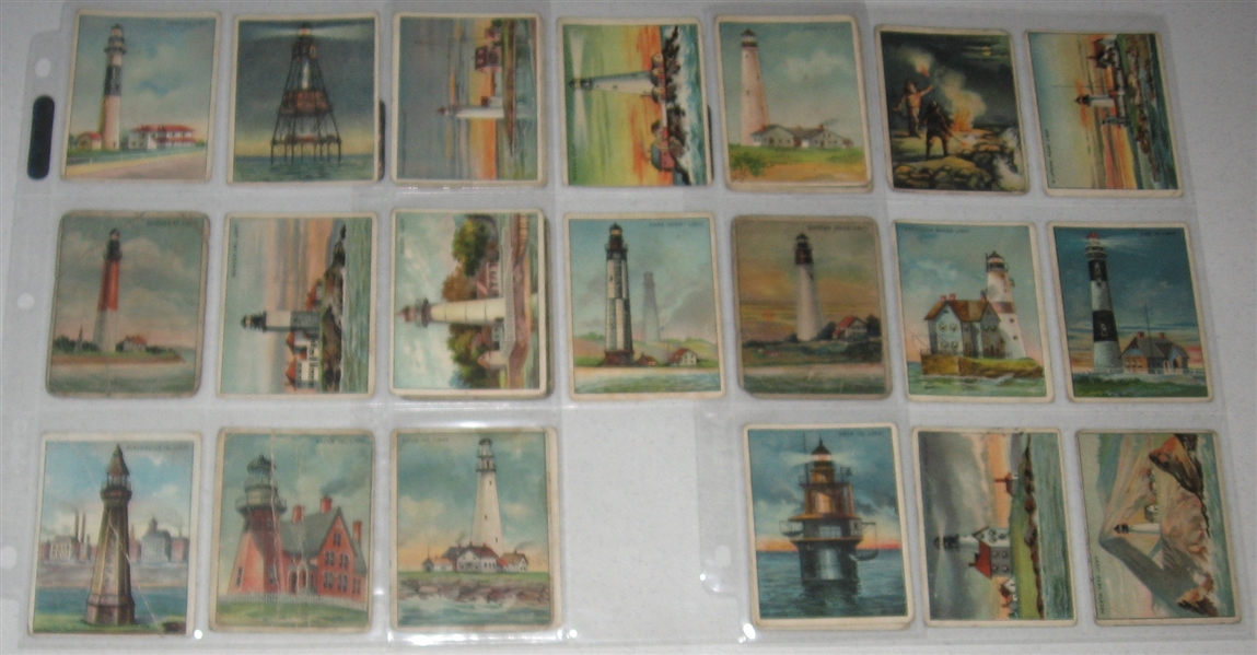 1910 T77 Lighthouses Hassan Cigarettes Partial Set (47/50) 