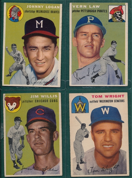 1954 Topps Lot of (7) W/ #4 Sauer