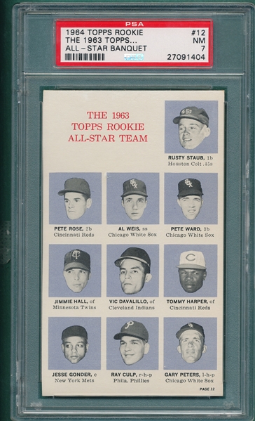 1964 Topps Rookie All-Star Banquet #12 W/ Pete Rose PSA 7