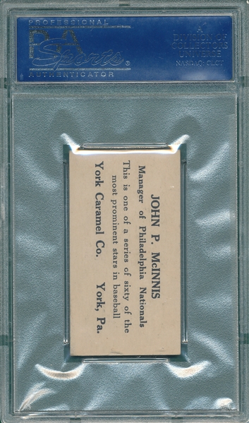 1927 E210-1 #60 John McInnis York Caramels PSA 4.5