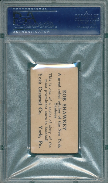 1927 E210-1 #59 Bob Shawkey York Caramels PSA 3.5