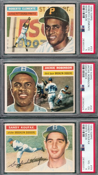 1956 Topps Baseball Complete Set (340) Plus (2) Checklists W/ Mantle PSA 5