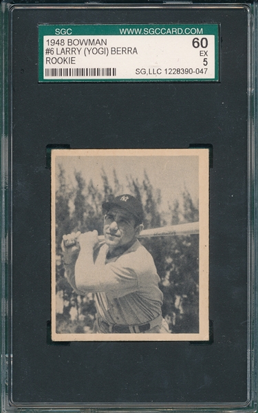 1948 Bowman #6 Yogi Berra SGC 60 *Rookie* 