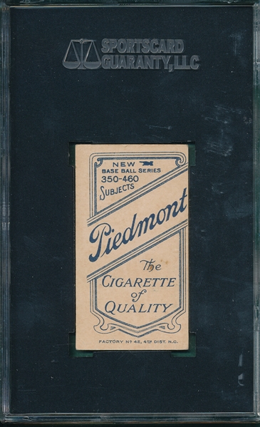 1909-1911 T206 Schlei, Batting, Piedmont Cigarettes SGC 40 *Factory 42*