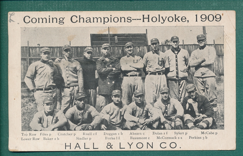 1909 Connecticut State League Holyoke Papermakers Team Hall & Lyon Co. PC