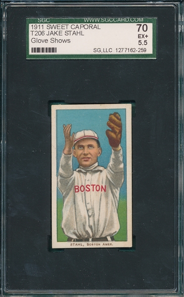 1909-1911 T206 Stahl, Glove Showing, Sweet Caporal Cigarettes SGC 70 