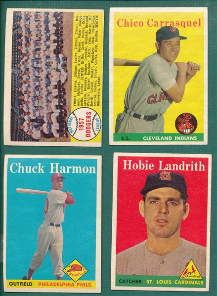 1958 Topps Lot of (44) W/ Dodger Team