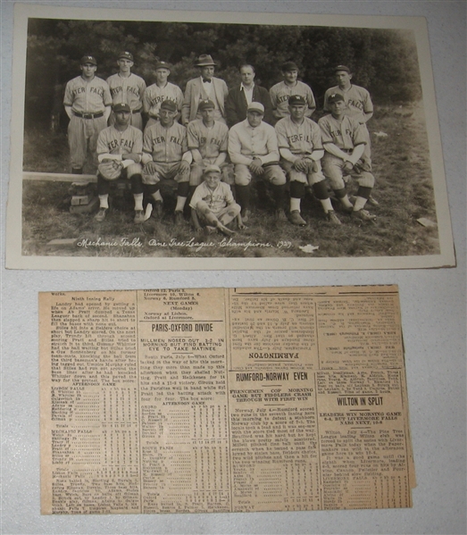 Collection of New England League & Maine Pine Tree League Memoribilia