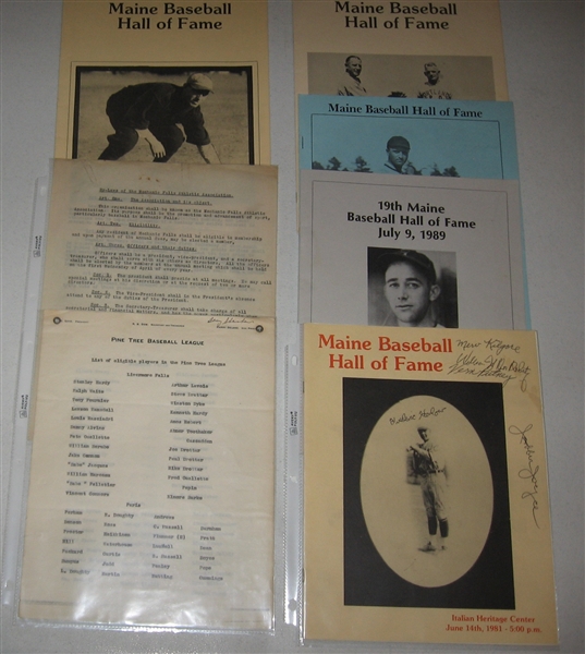 Collection of New England League & Maine Pine Tree League Memoribilia