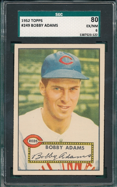 1952 Topps #249 Bobby Adams SGC 80
