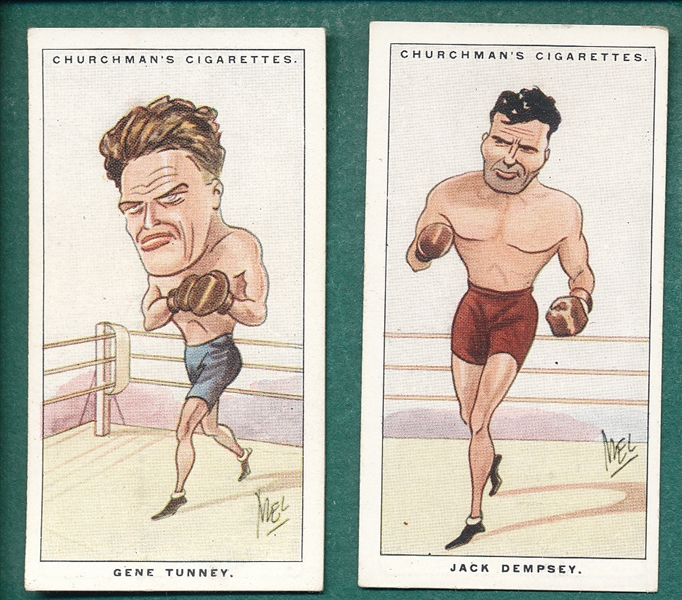 1928 Churchman's Men Of The Moment Partial Set (44/50) W/ Tunney & Dempsey