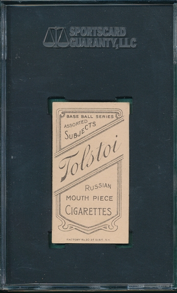 1909-1911 T206 Tinker, Bat On, Tolstoi Cigarettes SGC 60