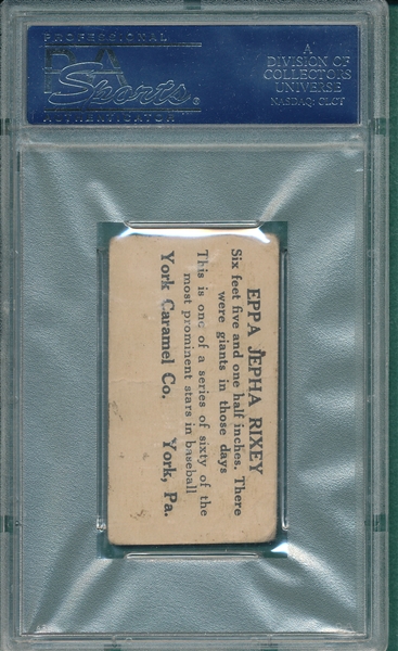 1927 E210-1 #16 Eppa Rixey York Caramels PSA 2