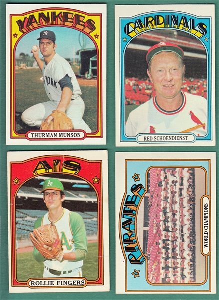 1972 Topps Baseball Lot of (586) W/ Munson