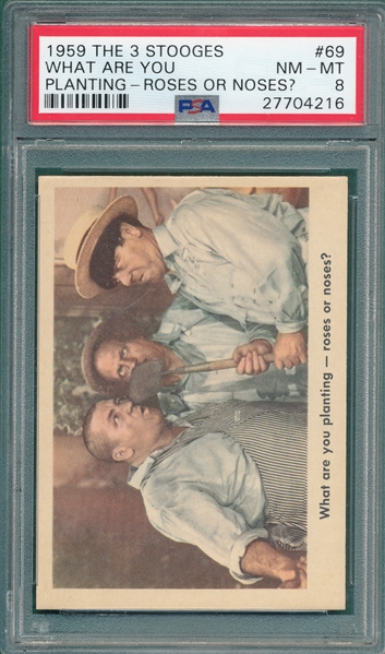 1959 Fleer The 3 Stooges #69 What Are You Painting? PSA 8