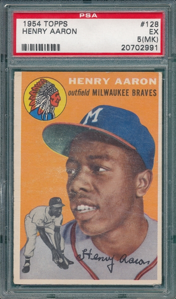 1954 Topps #128 Henry Aaron PSA 5 (MK) *Rookie*