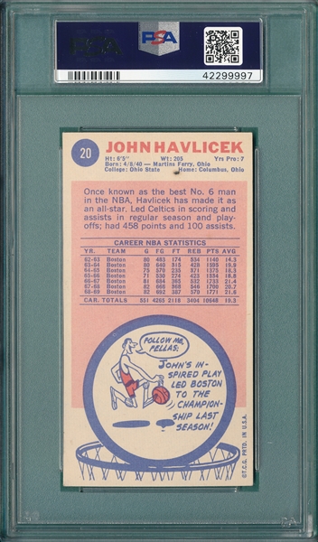 1969 Topps BSKT #20 John Havlicek PSA 4.5 *Rookie* *Presents Much Better*