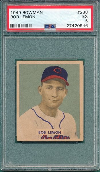 1949 Bowman #238 Bob Lemon PSA 5 *Hi #* *Rookie*
