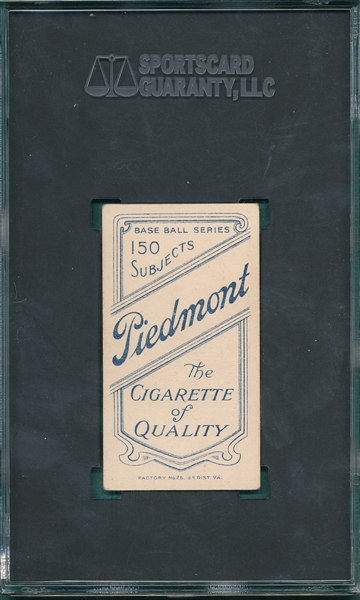 1909-1911 T206 Wiltse, Portrait, Piedmont Cigarettes SGC 5