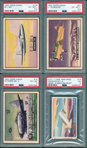 1952 Topps Wings & F277-1 Airplanes Lot of (12) PSA