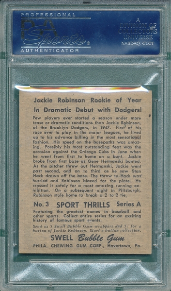 1948 Swell #3 Jackie Robinson PSA 5 *Rookie*