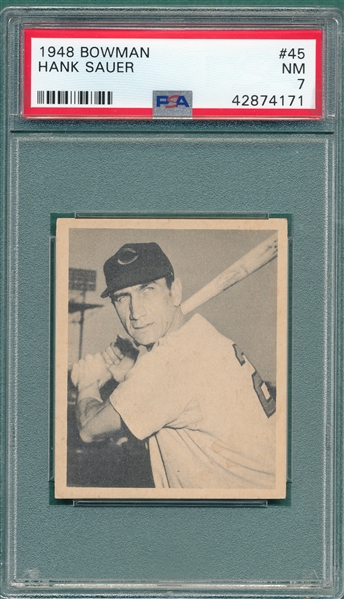 1948 Bowman #45 Hank Sauer PSA 7