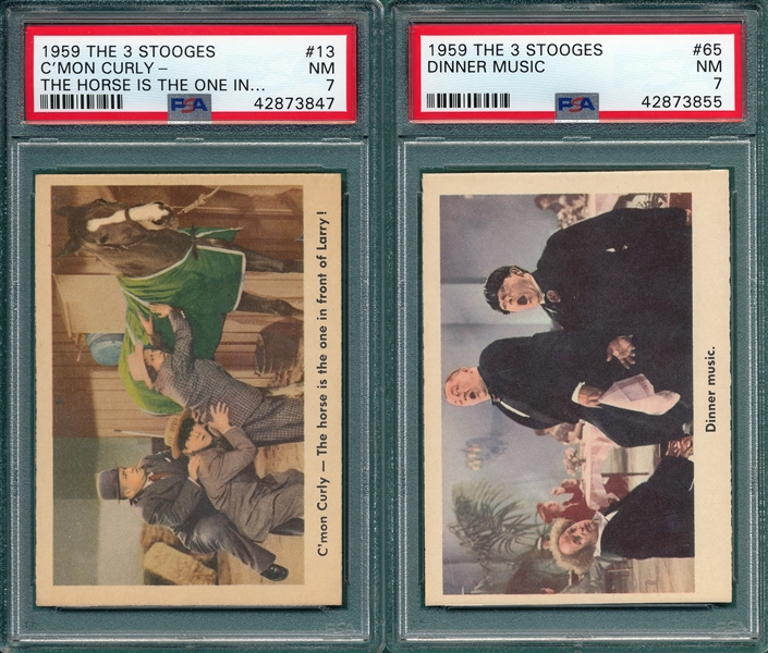 1959 The 3 Stooges #13 & #65, Lot of (2), PSA 7