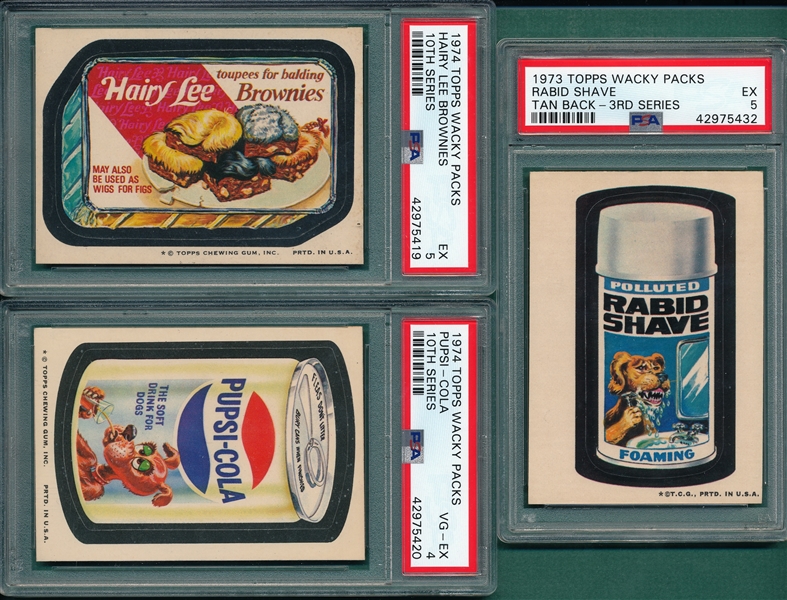 1973-75 Topps Wacky Packages Stickers & Puzzles, Lot of (9)
