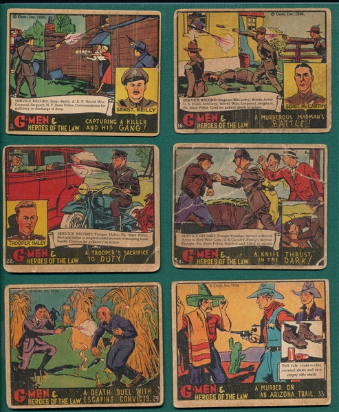 1936 R60 & R13 G-Men & Heroes of the Law Lot of (23)