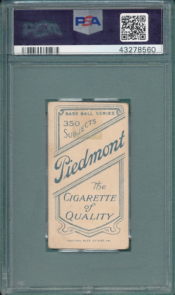 1909-1911 T206 Downey, Batting, Piedmont Cigarettes PSA Authentic
