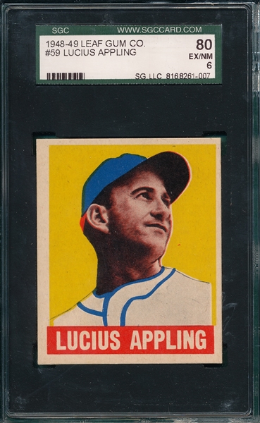 1948-49 Leaf #59 Lucius Appling SGC 80