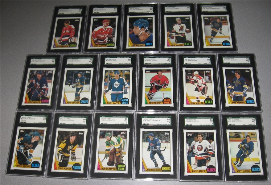 1987-88 Topps Hockey Lot of (38) W/ LaFontaine SGC 96 *MINT*