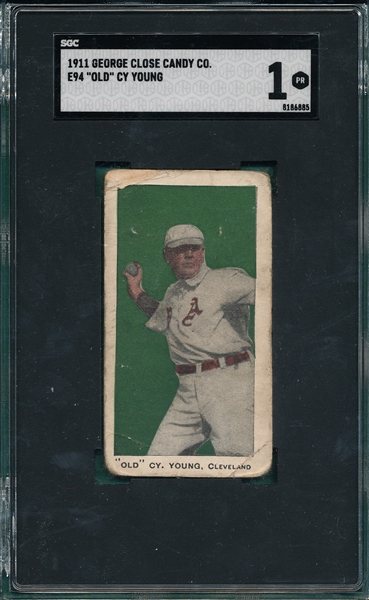 1911 E94 Old Cy Young George Close Candy Co. SGC 1 *Green*