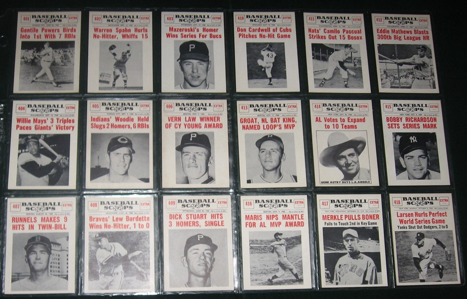1961 Nu-Cards Baseball Scoops Complete Set (80)