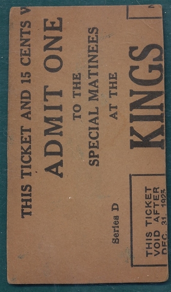 1922 E120 Kenneth Williams American Caramel, *Kings Ad Sheet Back*