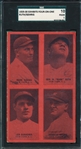 1929-30 Exhibits Four-On-One W/ Durocher, Gehrig & Babe Ruth, PC Back, SGC 10 *Red*