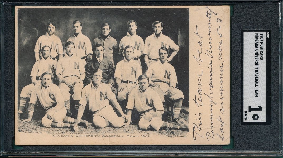 1907 Niagara University Baseball Team, PC, SGC 1