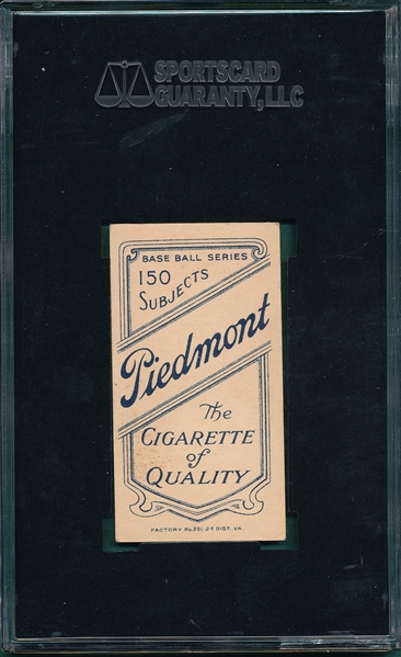 1909-1911 T206 Chase, White Cap, Piedmont Cigarettes SGC 70